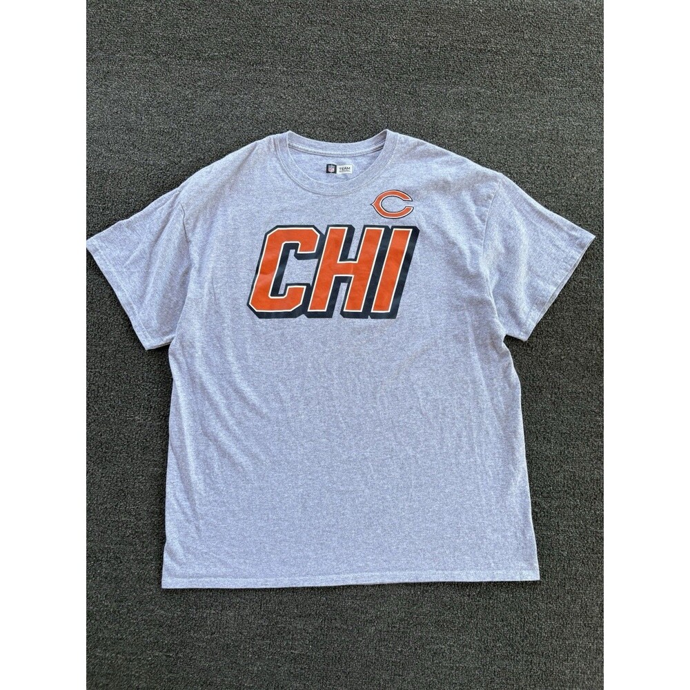 NFL Team Apparel Chicago Bears‎ T-Shirt Gray Graphic Print Men's L